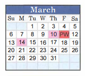 District School Academic Calendar for Hardin Co Alter Ed for March 2022