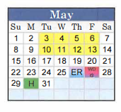 District School Academic Calendar for Hardin Co Alter Ed for May 2022