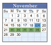 District School Academic Calendar for West Hardin High School for November 2021