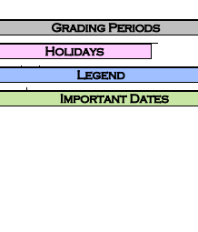 District School Academic Calendar Legend for West Oso Elementary School