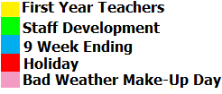 District School Academic Calendar Legend for West El