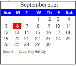 District School Academic Calendar for Mesa High School for September 2021