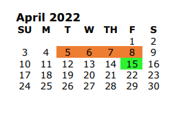 District School Academic Calendar for Brown Elementary for April 2022