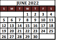 District School Academic Calendar for Whitesboro High School for June 2022