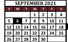 District School Academic Calendar for Hayes Primary School for September 2021