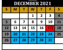 District School Academic Calendar for Whitewright Elementary for December 2021