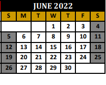 District School Academic Calendar for Whitewright Elementary for June 2022