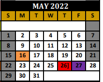 District School Academic Calendar for Whitewright Middle for May 2022