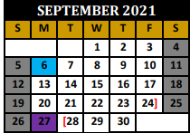 District School Academic Calendar for Whitewright Daep for September 2021
