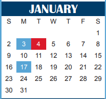 District School Academic Calendar for Brook Village Early Childhood for January 2022