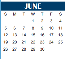 District School Academic Calendar for Paul Irwin Head Start Center for June 2022