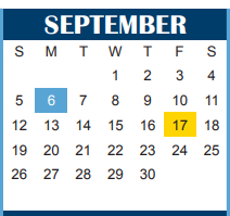 District School Academic Calendar for Bonham Elementary for September 2021