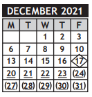 District School Academic Calendar for Metro Blvd Alt High for December 2021