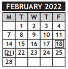 District School Academic Calendar for Truesdell Middle School for February 2022