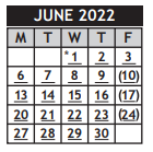 District School Academic Calendar for Curtis Middle School for June 2022