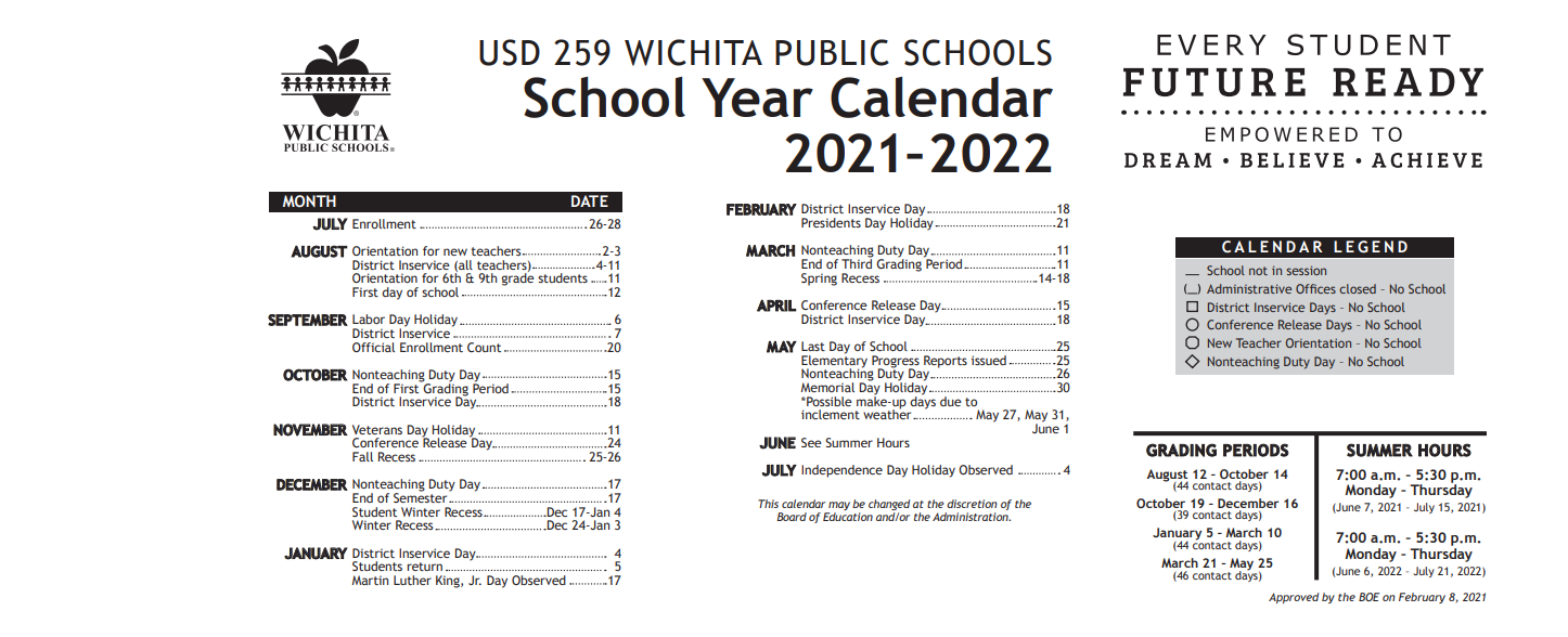 District School Academic Calendar Key for Metro Blvd Alt High