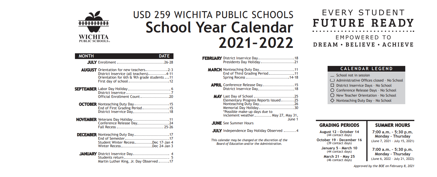 District School Academic Calendar Key for Spaght Accelerated Magnet Academy