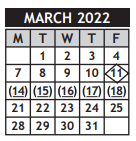 District School Academic Calendar for Metro Blvd Alt High for March 2022