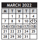 District School Academic Calendar for Pleasant Valley Middle School for March 2022