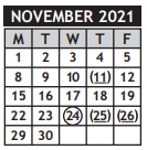District School Academic Calendar for Lewis Open Magnet Elem for November 2021