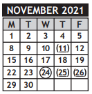 District School Academic Calendar for Southeast High for November 2021