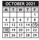 District School Academic Calendar for Harris Communications Magnet for October 2021