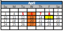 District School Academic Calendar for Wills Point Middle for April 2022