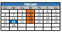 District School Academic Calendar for Wills Point Middle for February 2022