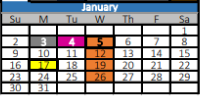 District School Academic Calendar for Earnest O Woods Intermediate for January 2022