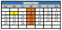 District School Academic Calendar for Wills Point Middle for September 2021
