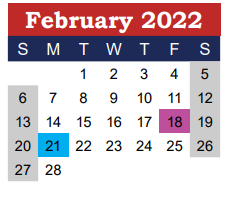 District School Academic Calendar for Wimberley Junior High for February 2022