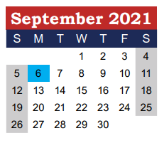 District School Academic Calendar for Bowen Intermediate for September 2021