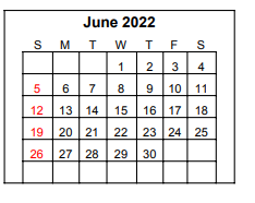 District School Academic Calendar for Winnsboro Elementary for June 2022