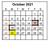 District School Academic Calendar for Winnsboro Elementary for October 2021