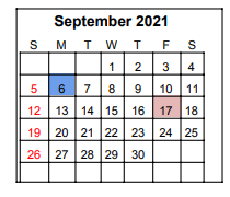 District School Academic Calendar for Winnsboro High School for September 2021