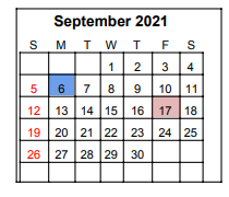 District School Academic Calendar for Winnsboro Elementary for September 2021