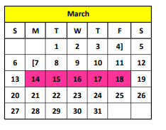 District School Academic Calendar for Winona High School for March 2022