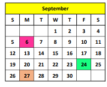 District School Academic Calendar for Winona Elementary for September 2021