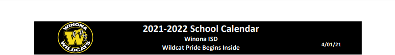District School Academic Calendar for Winona High School