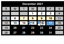 District School Academic Calendar for Wolfe City Middle for December 2021