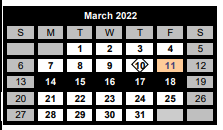 District School Academic Calendar for Wolfe City Middle for March 2022
