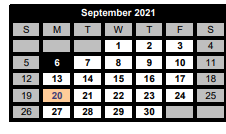 District School Academic Calendar for Wolfe City Middle for September 2021