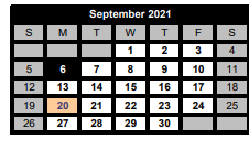 District School Academic Calendar for Wolfe City Elementary for September 2021