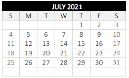 District School Academic Calendar for Midland Street for July 2021