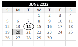 District School Academic Calendar for Lake View for June 2022