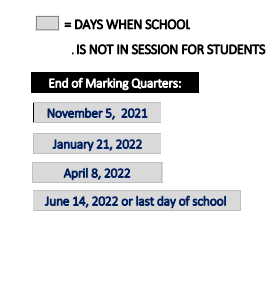 District School Academic Calendar Legend for Worcester Technical High