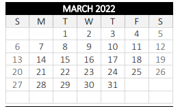District School Academic Calendar for Goddard Sch/science Tech for March 2022