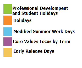 District School Academic Calendar Legend for Mcmillan Junior High School