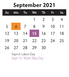 District School Academic Calendar for Harrison Intermediate School for September 2021