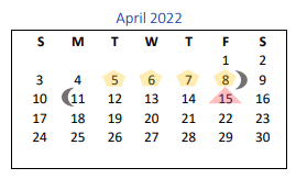 District School Academic Calendar for Yoakum Junior High for April 2022